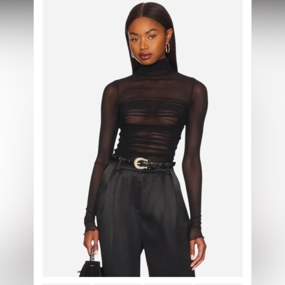 Free People Under It All long sleeve thong Bodysuit stretch fit Black size xs